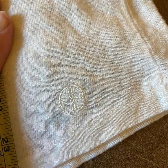 Anine Bing Women’s Shirt Size M Linen White Casual T-Shirt Tee Minimalist Top - Picture 7 of 7